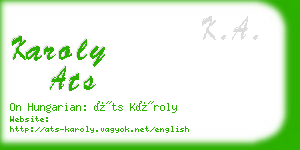 karoly ats business card